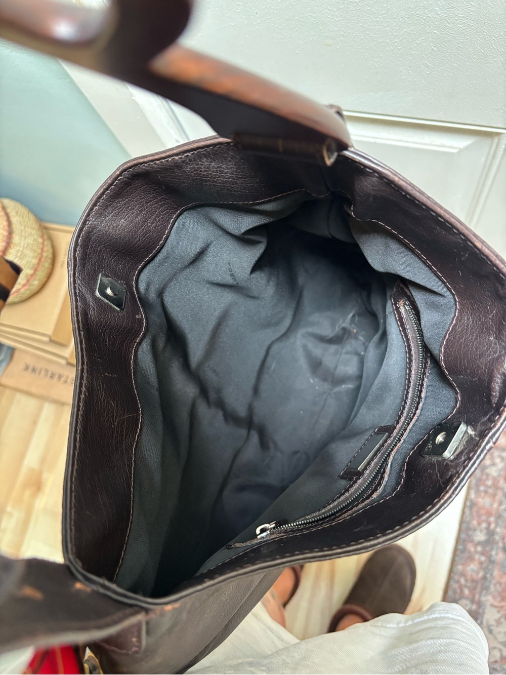 Fendi Dark Brown Leather Shoulder Bag - Picture 5 of 5